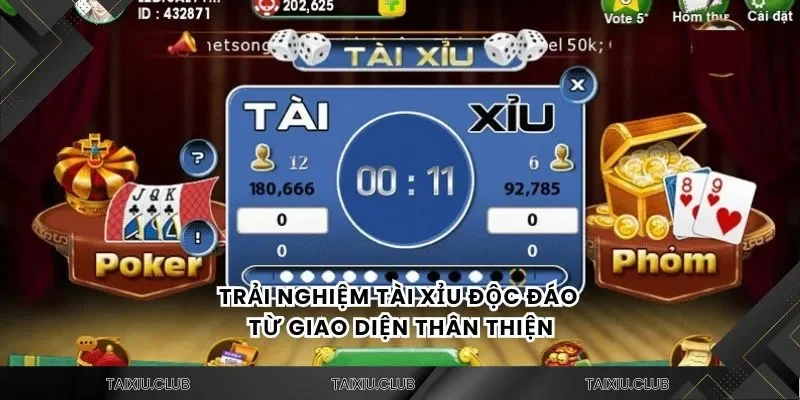 Trải nghiệm tài xỉu độc đáo từ giao diện thân thiện