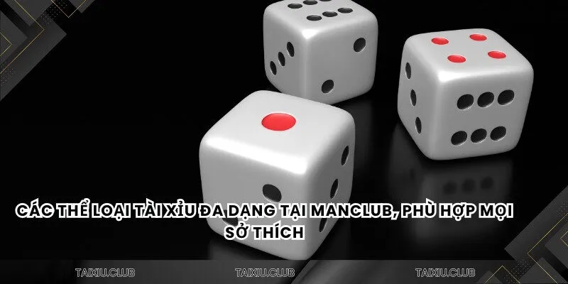 Các thể loại tài xỉu đa dạng tại MANCLUB, phù hợp mọi sở thích
