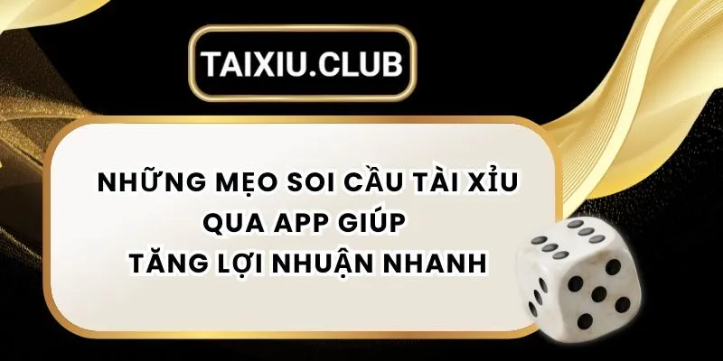 Những Mẹo Soi Cầu Tài Xỉu Qua App Giúp Tăng Lợi Nhuận Nhanh